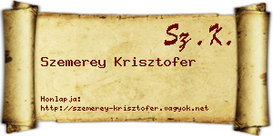 Szemerey Krisztofer névjegykártya
